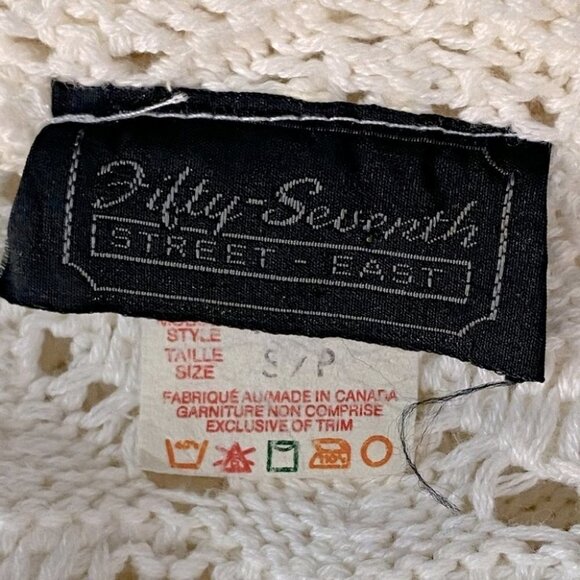 Vintage Fifty Seventh Street East White Knit Vest S - Picture 3 of 9